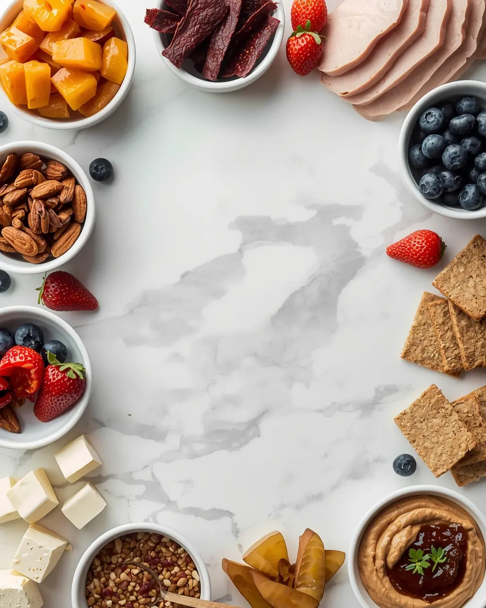 Ingredients for 4th july charcuterie board cozy