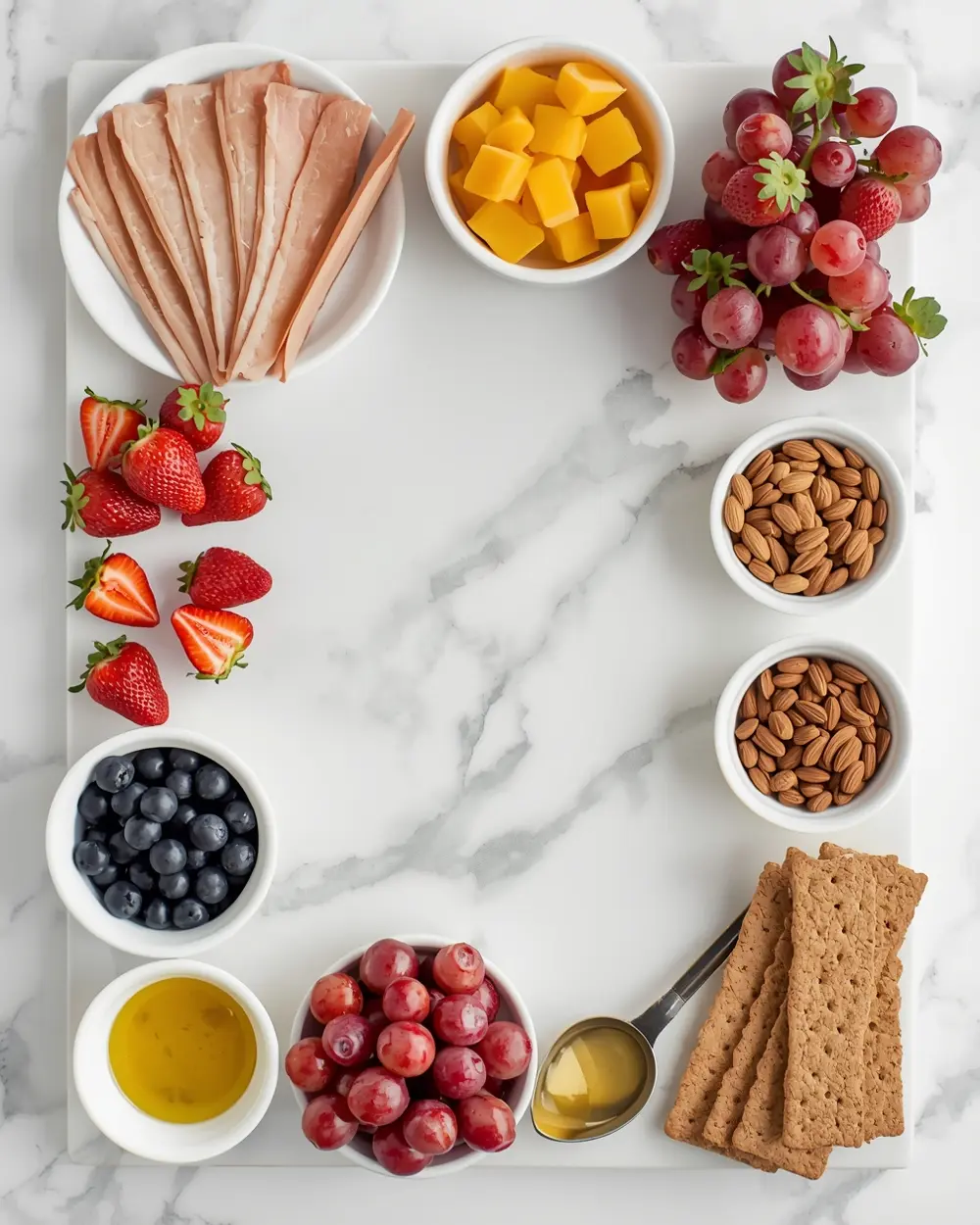 Ingredients for 4th july charcuterie board cozy