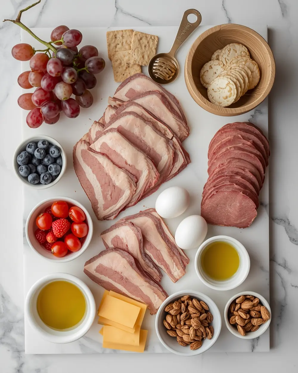 Ingredients for 4th july charcuterie board cozy