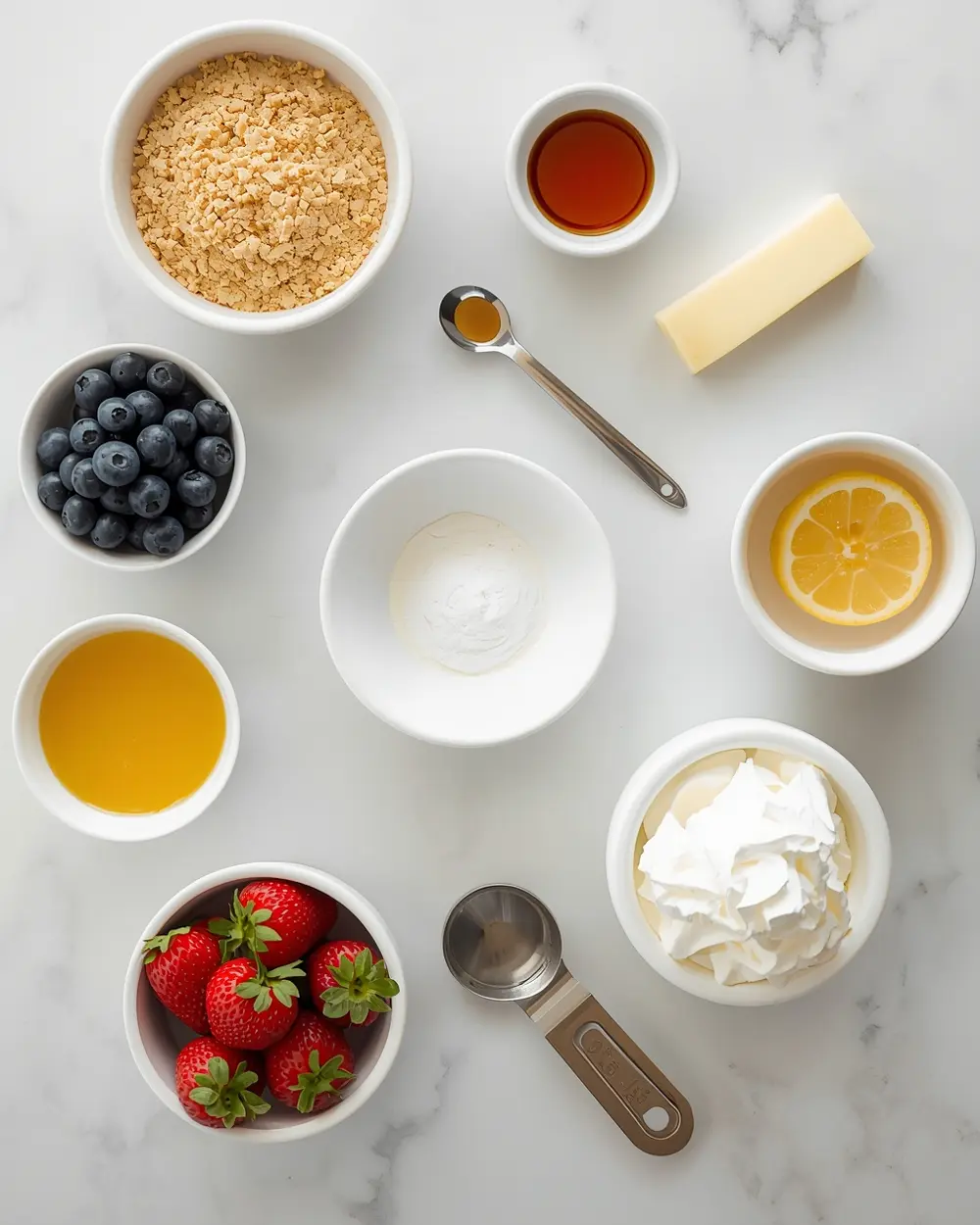 Ingredients for 4th july fruit tart homemade