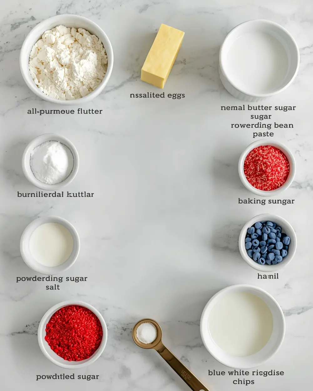 Ingredients for 4th july sugar cookies homemade