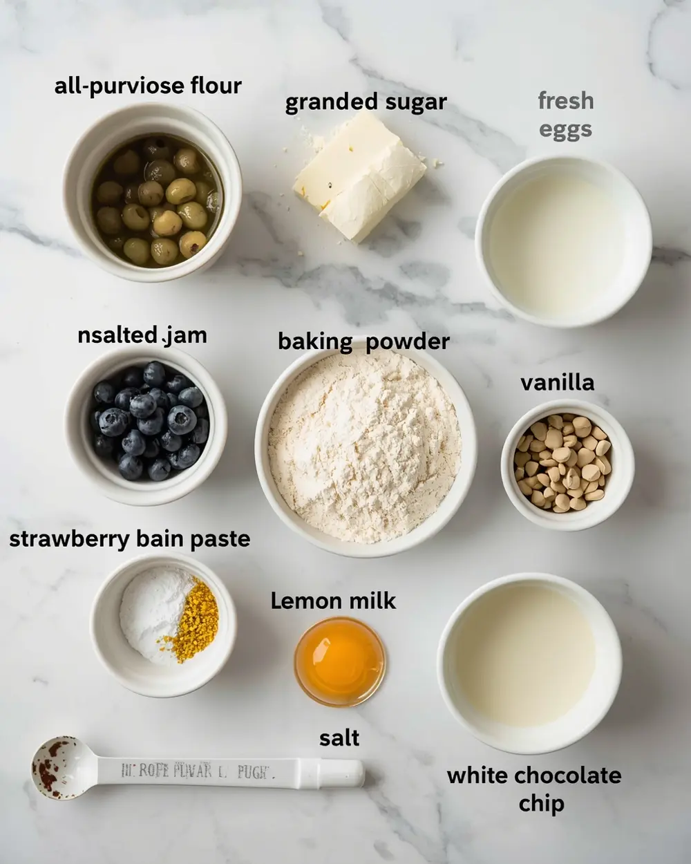 Ingredients for 4th of july homemade cake