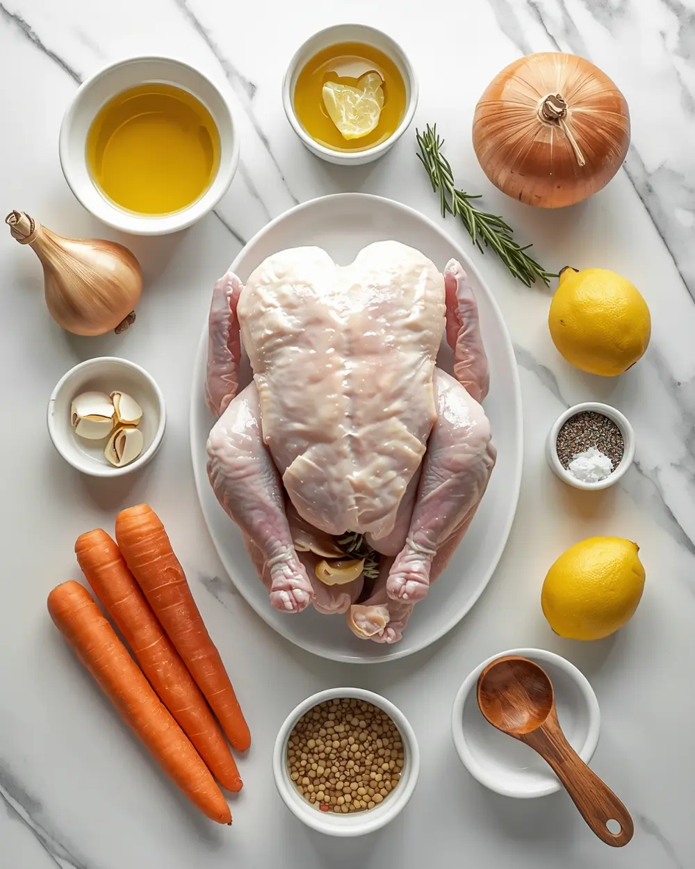 Ingredients for Thanksgiving turkey easy cozy recipe
