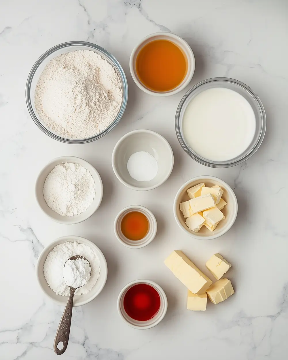 Ingredients for american flag sheet cake homemade