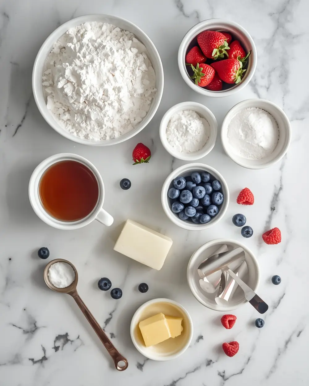 Ingredients for angel food cake berries cozy