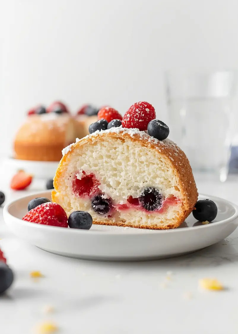 angel food cake berries cozy ready to serve