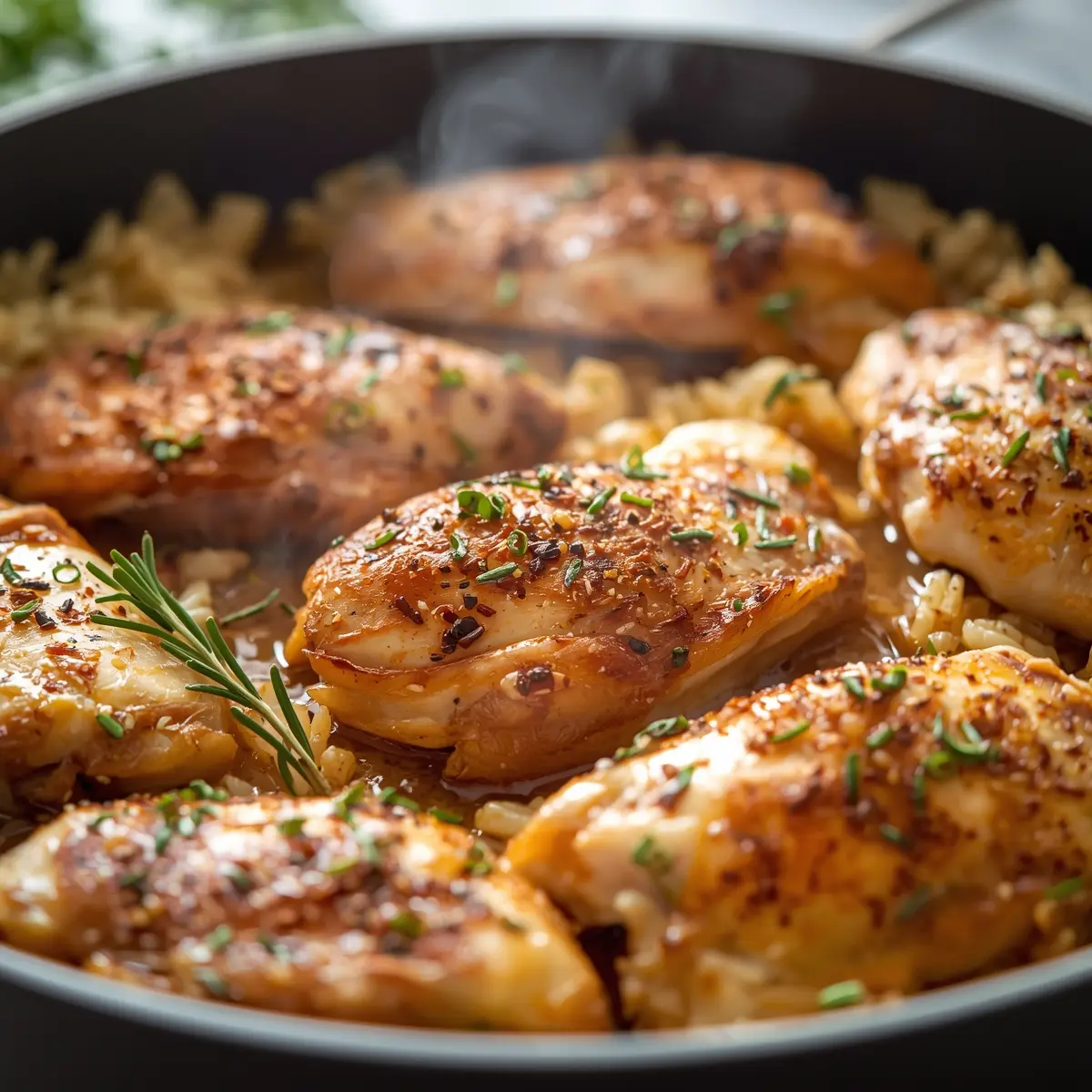 Cooking instructions for baked chicken and rice