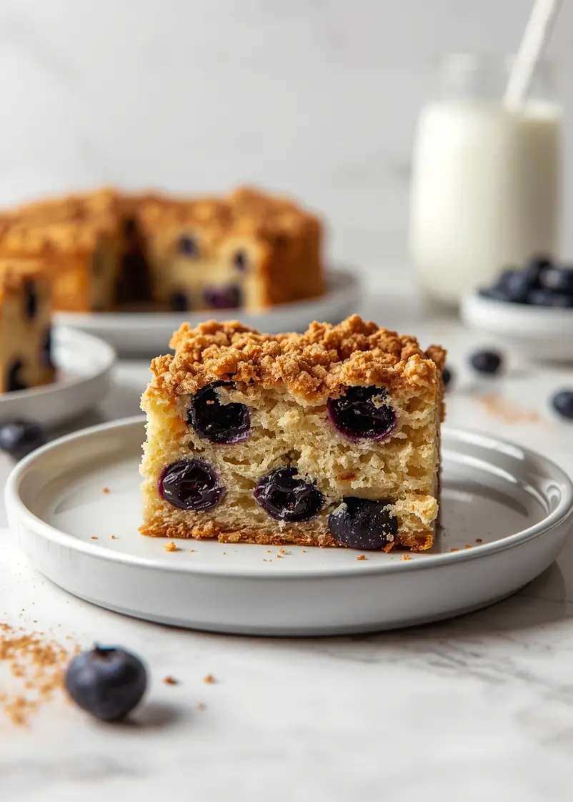 blueberry coffee cake streusel cozy ready to serve