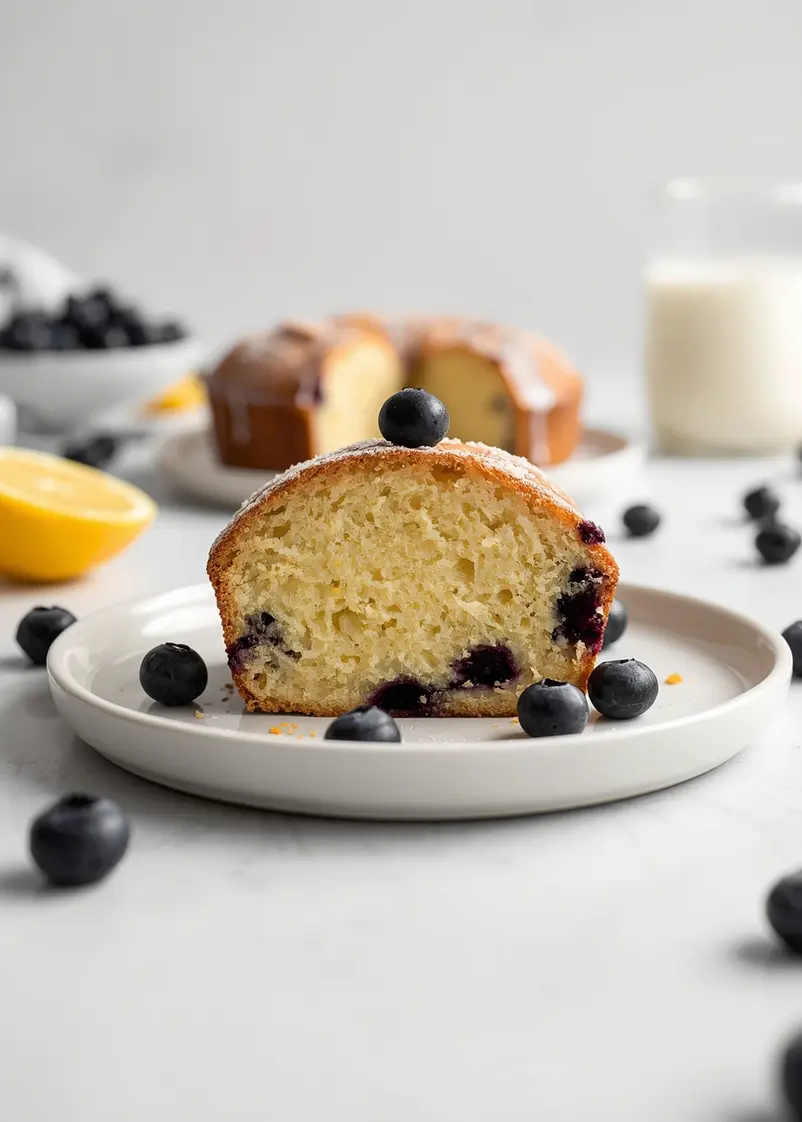 blueberry lemon pound cake cozy ready to serve