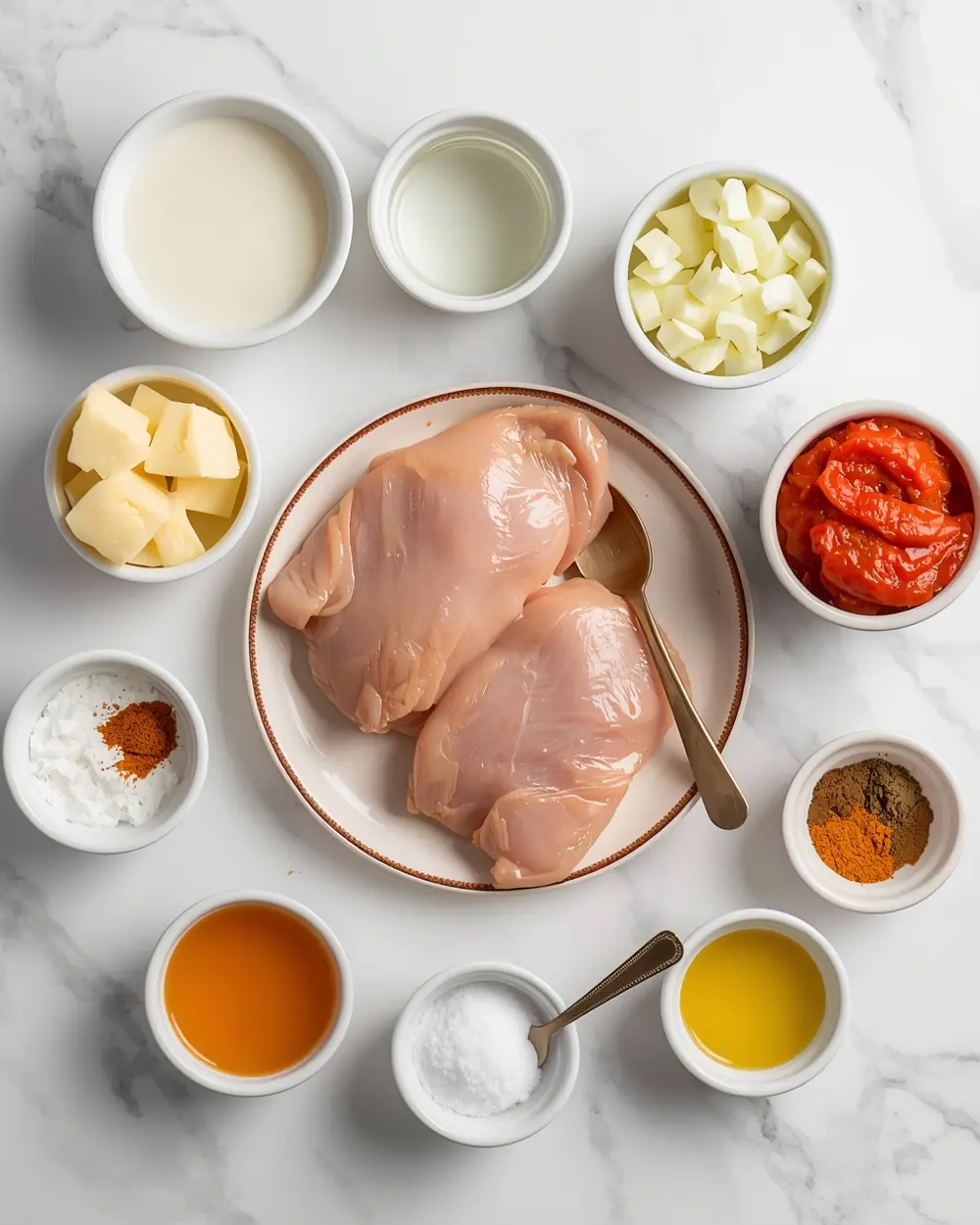 Ingredients for butter chicken cozy homemade