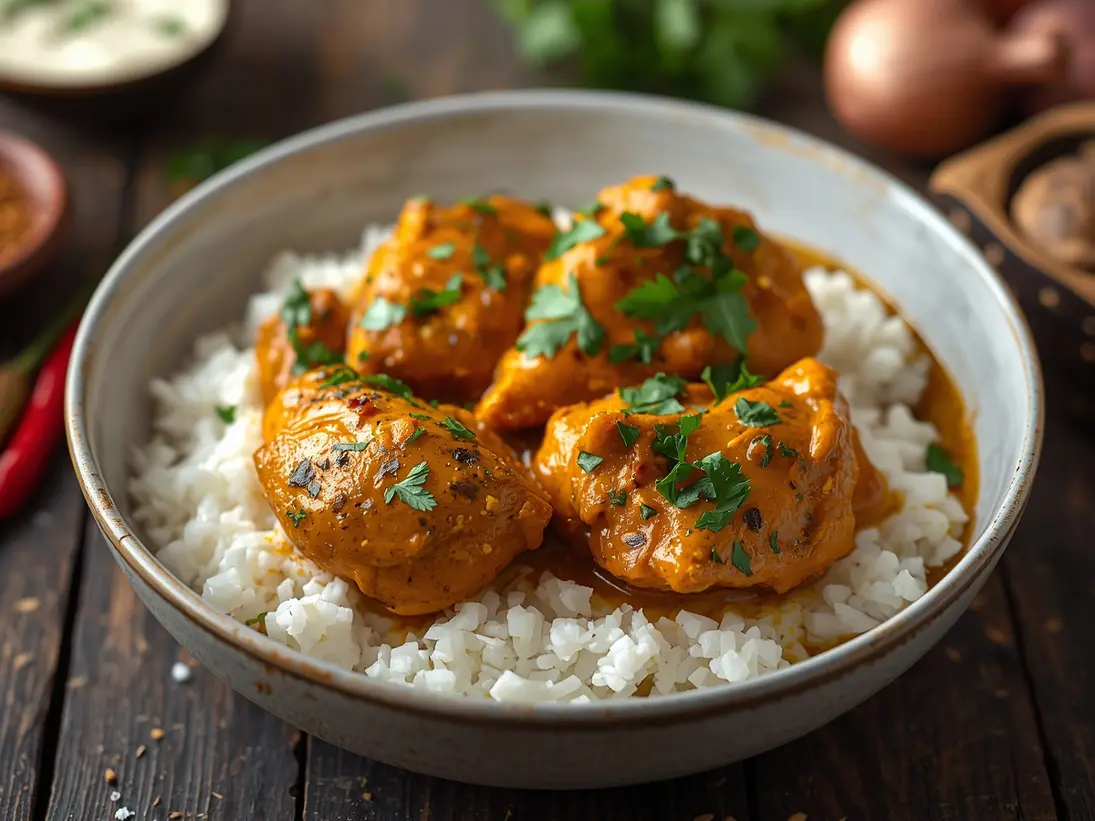 butter chicken recipe ready to serve