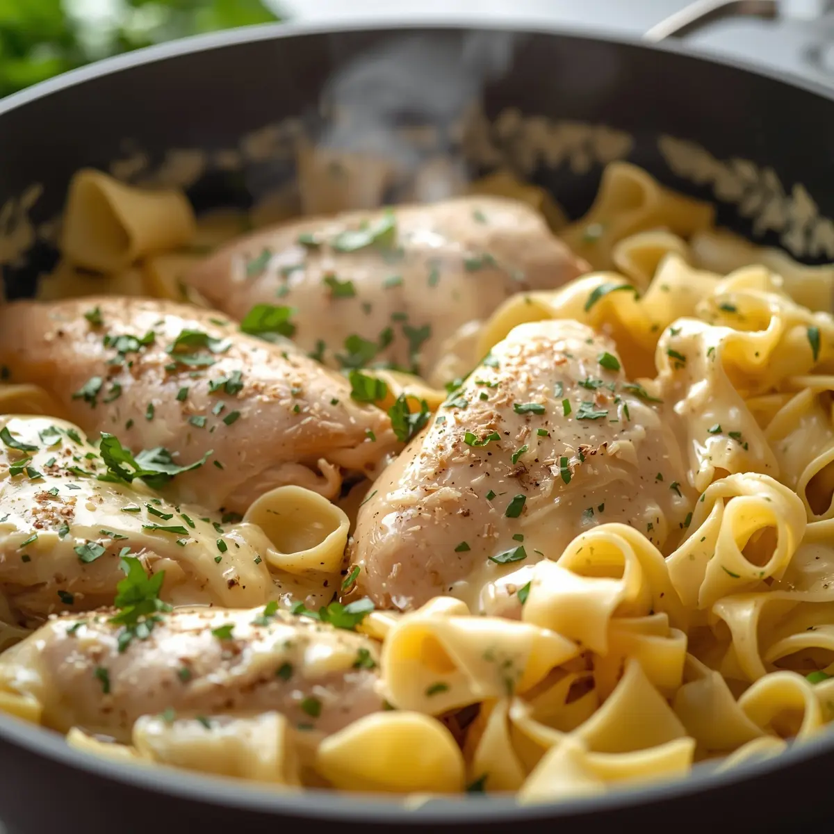Cooking instructions for chicken Alfredo recipe