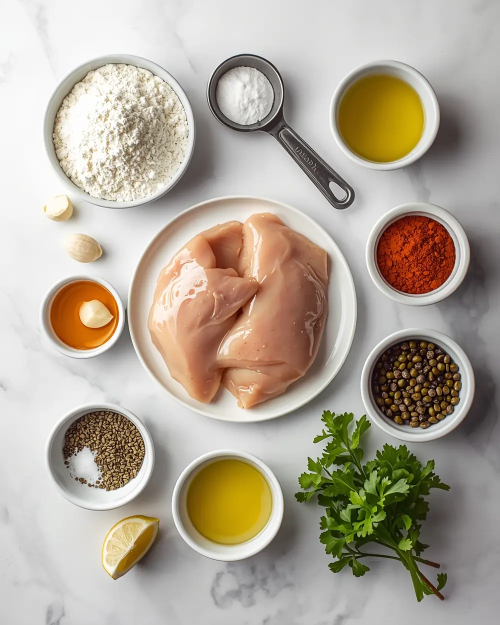 Ingredients for chicken piccata cozy homemade