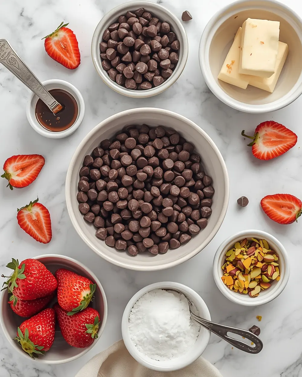 Ingredients for chocolate covered strawberries cozy