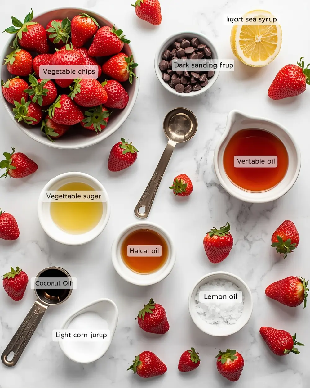 Ingredients for chocolate covered strawberries cozy