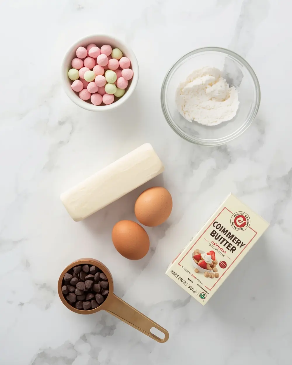 Ingredients for classic strawberry shortcake