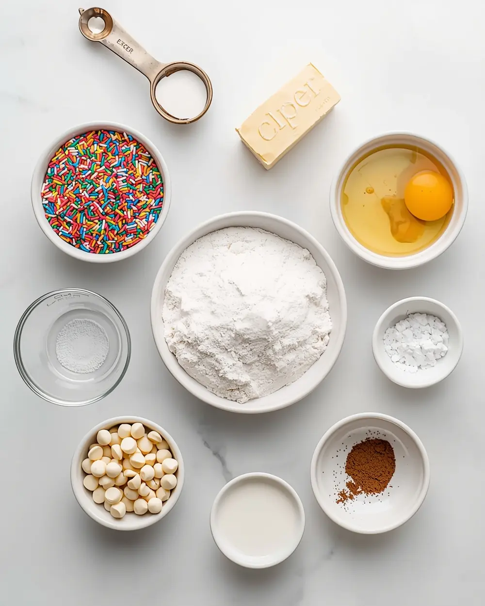 Ingredients for confetti blondies 4th july cozy
