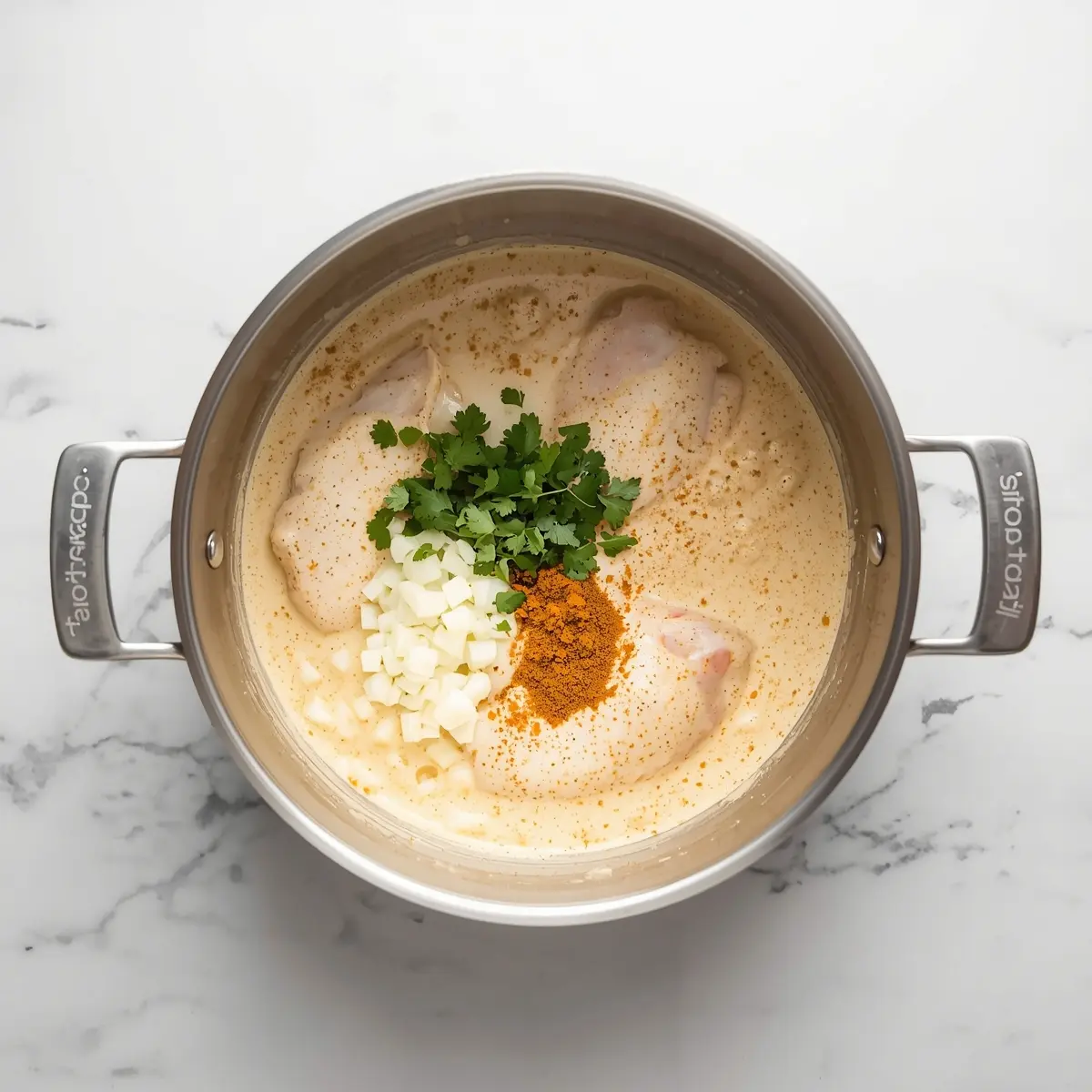 Cooking instructions for creamy coconut chicken curry cozy