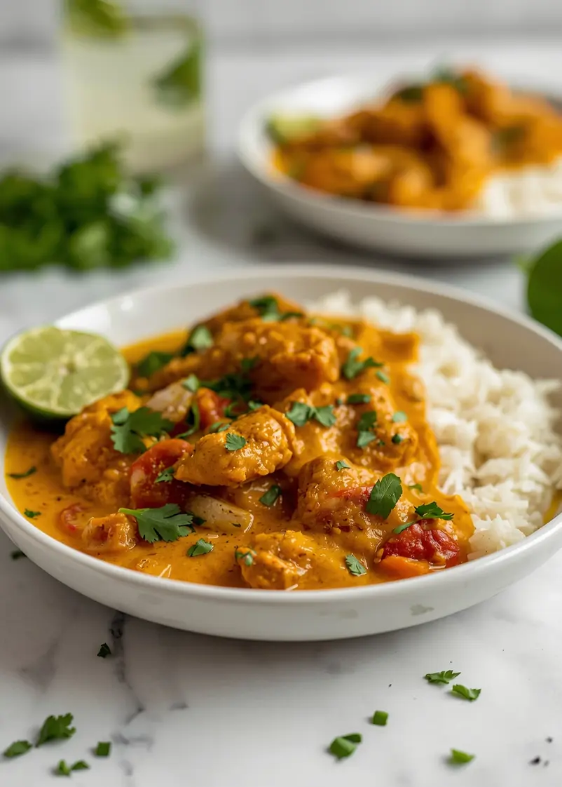 creamy coconut chicken curry cozy ready to serve