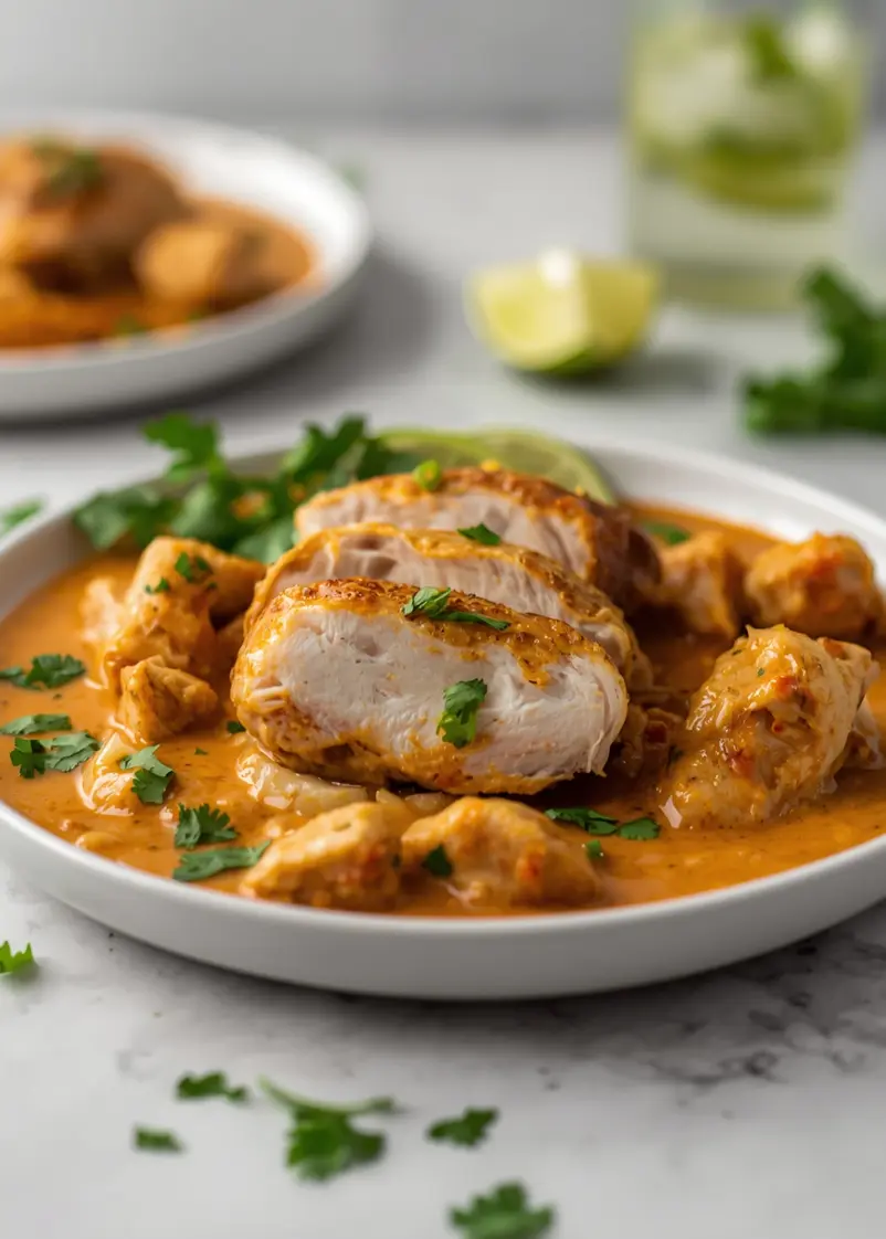 creamy coconut chicken curry cozy ready to serve