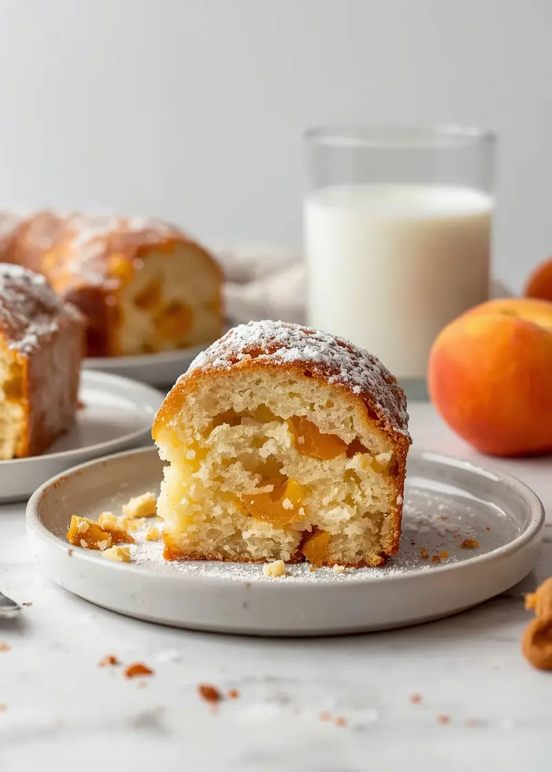 fresh peach pound cake cozy ready to serve