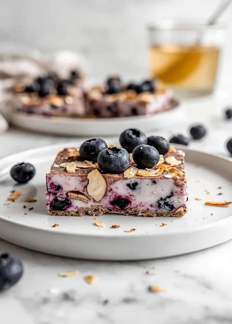frozen blueberry yogurt bark cozy ready to serve