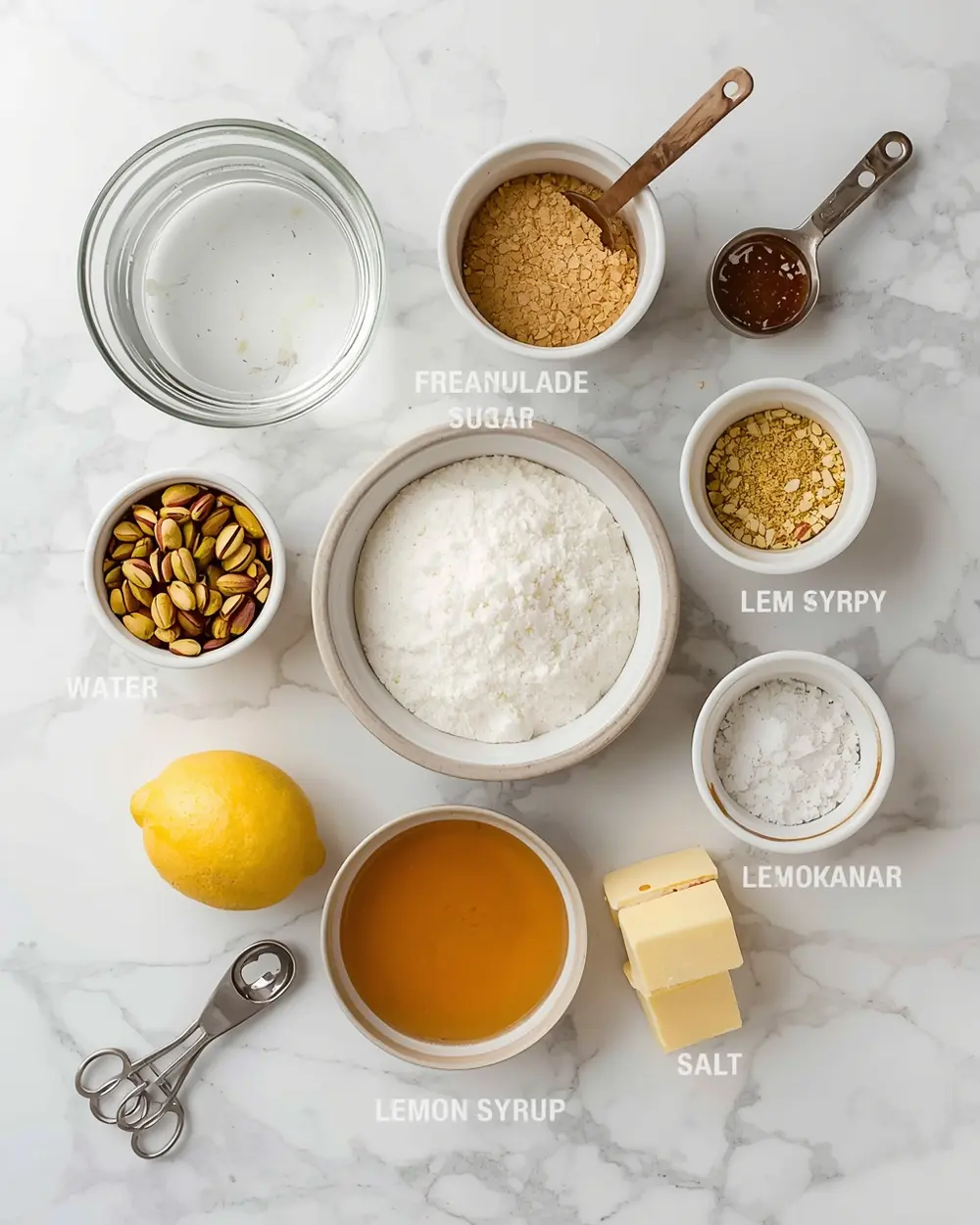 Ingredients for frozen lemonade bars cozy