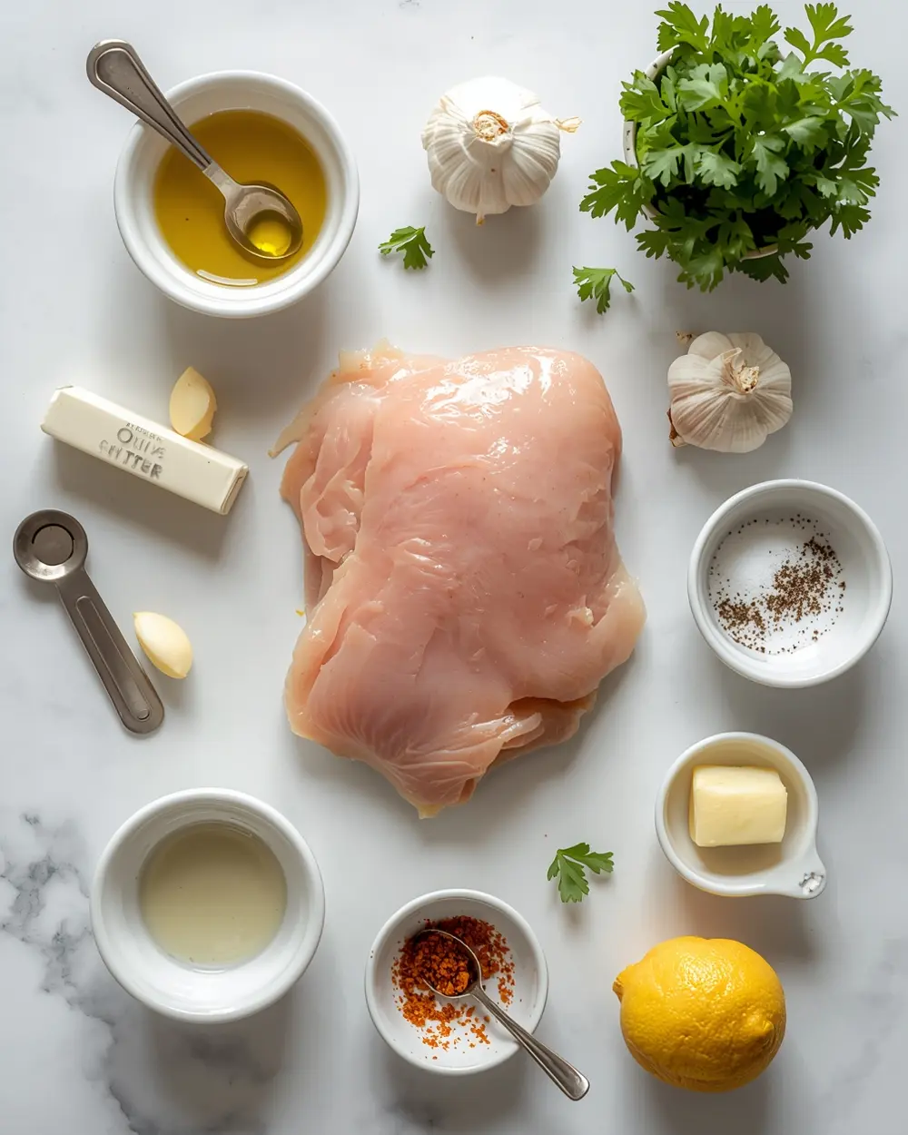 Ingredients for garlic butter chicken bites cozy