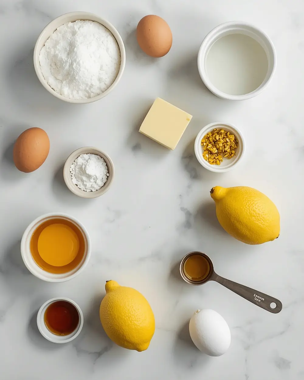 Ingredients for homemade lemon curd cozy