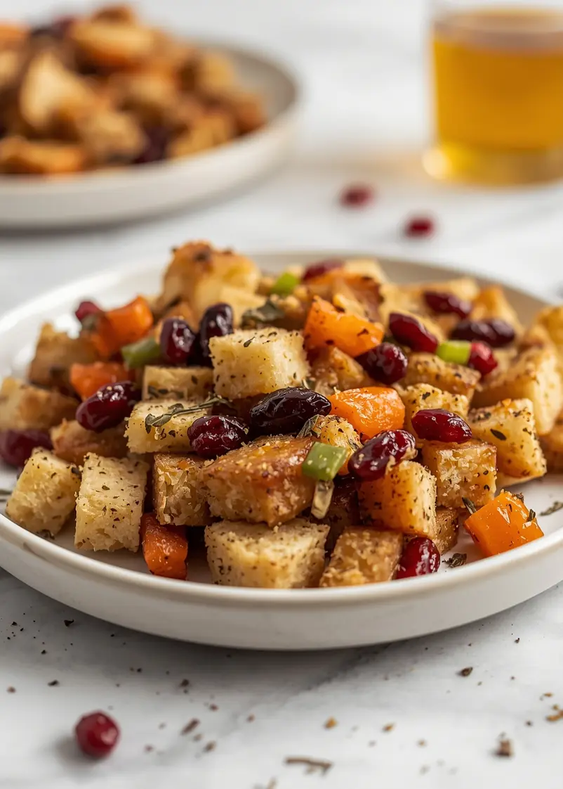 homemade stuffing cozy Thanksgiving ready to serve