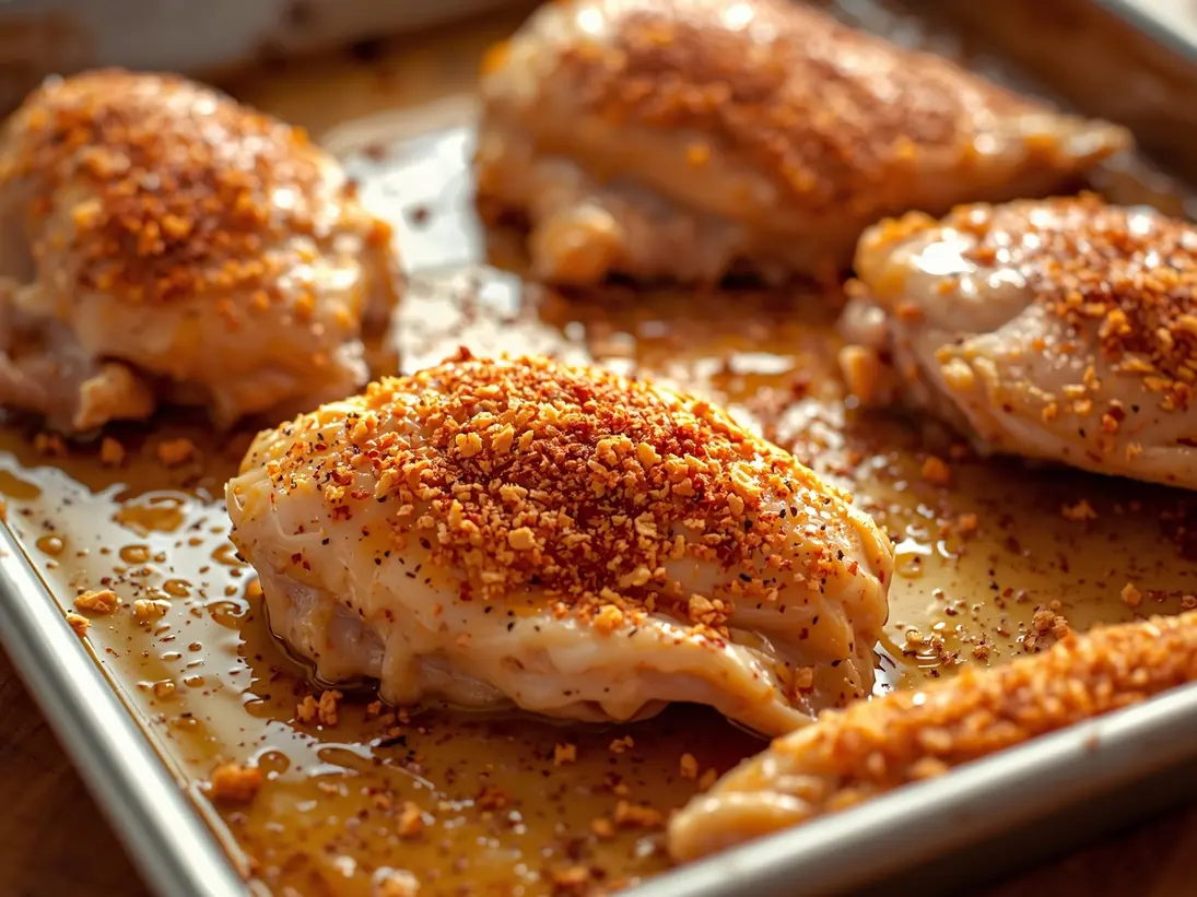 honey mustard baked chicken ready to serve