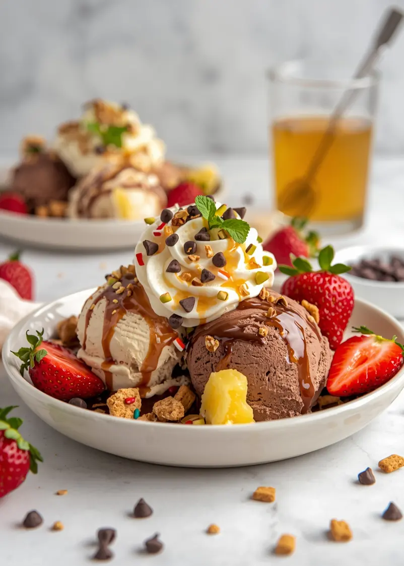 ice cream sundae bar cozy ready to serve