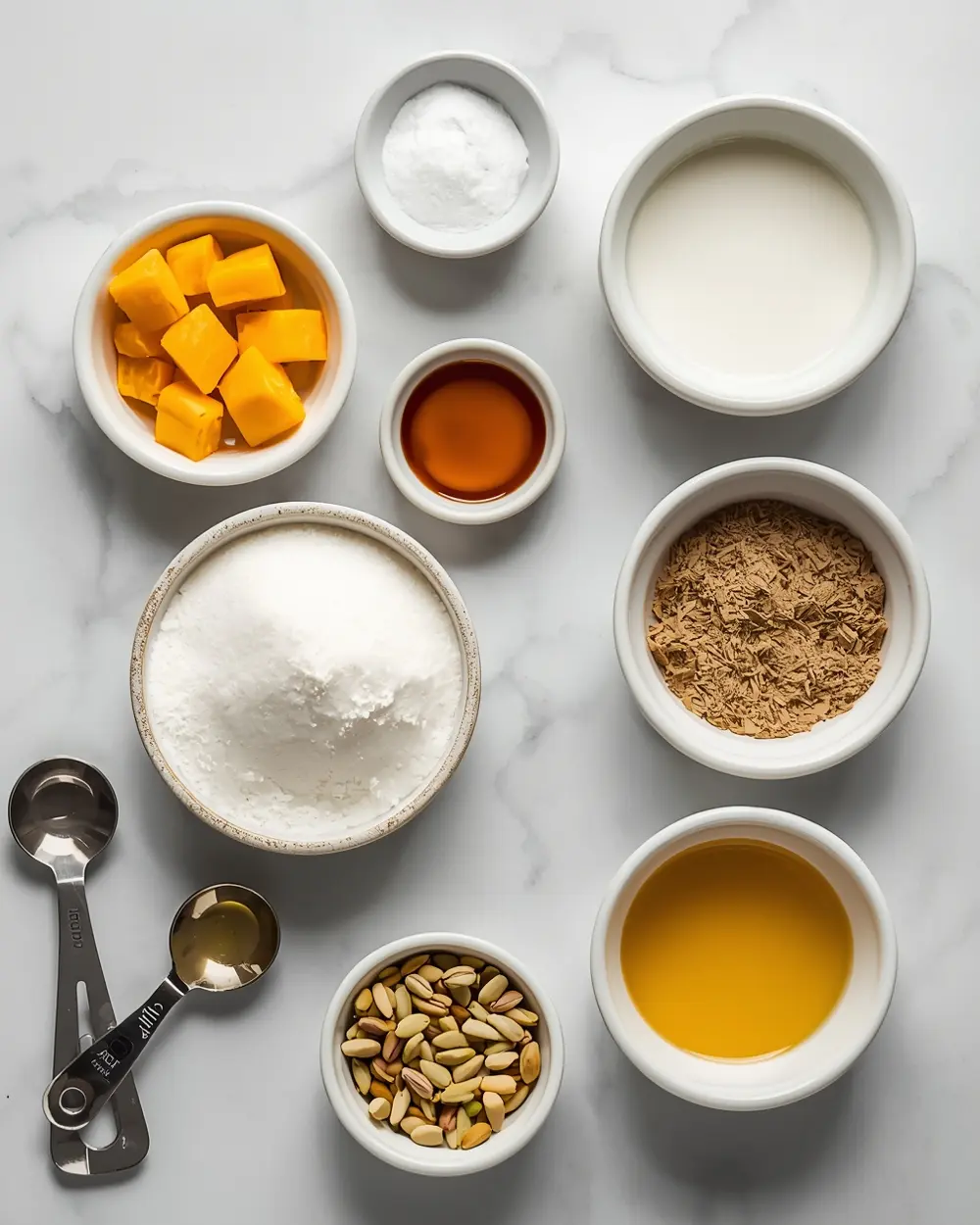 Ingredients for mango coconut panna cotta cozy