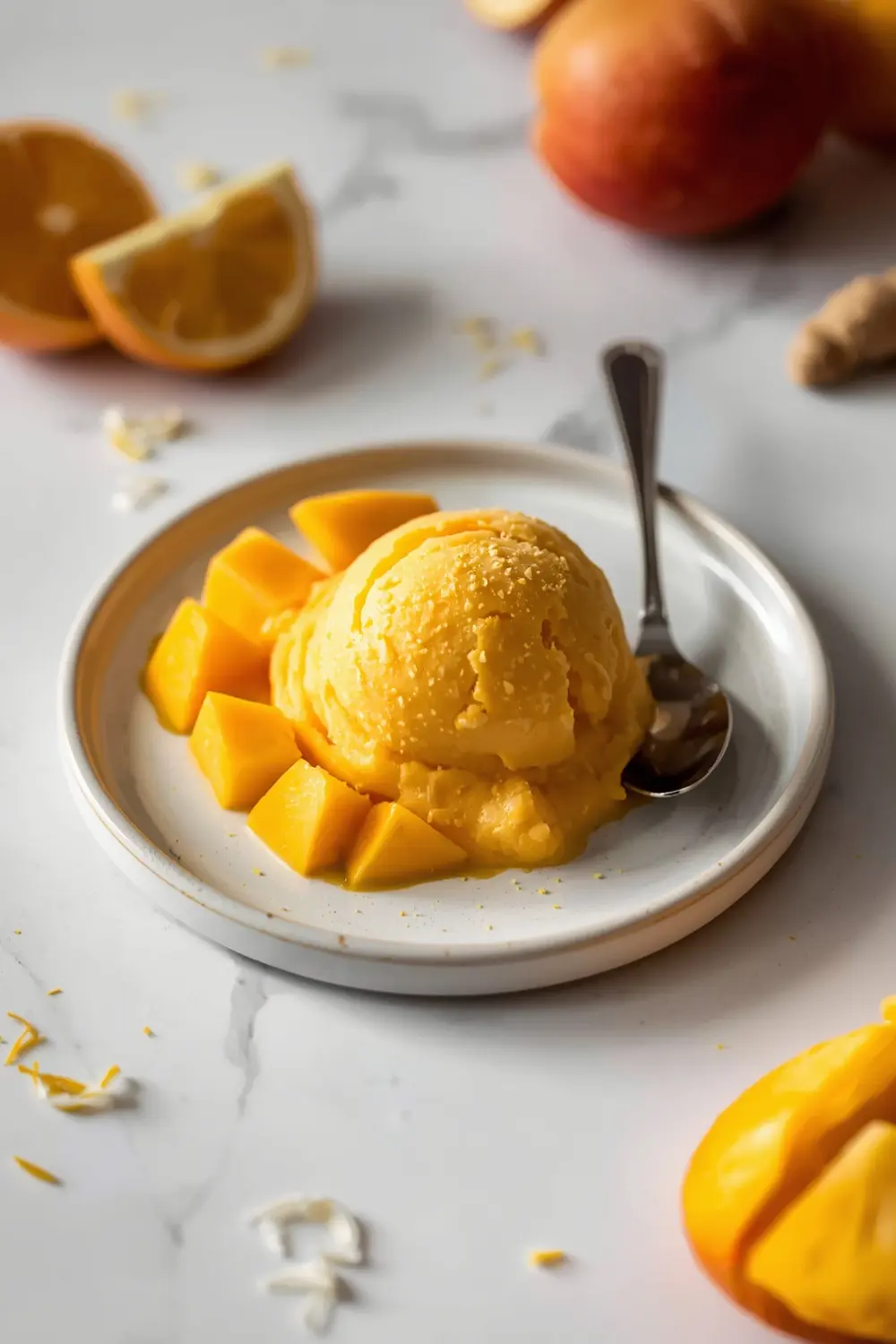 mango sorbet cozy homemade