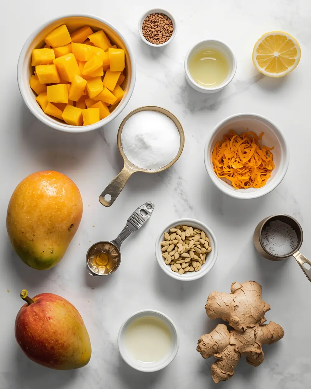 Ingredients for mango sorbet cozy homemade