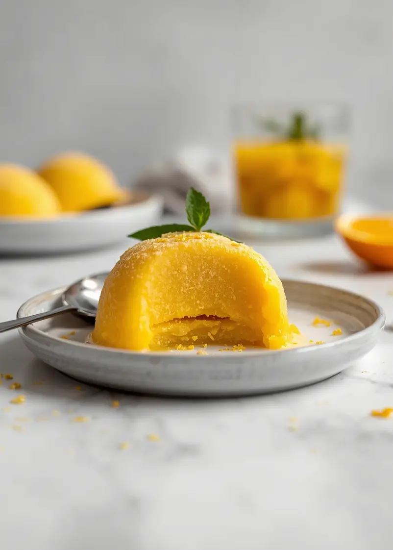 mango sorbet cozy homemade ready to serve
