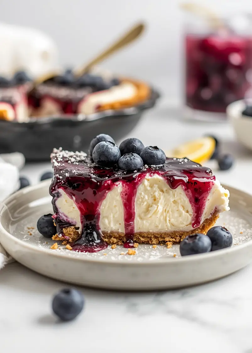 no bake blueberry cream pie cozy ready to serve