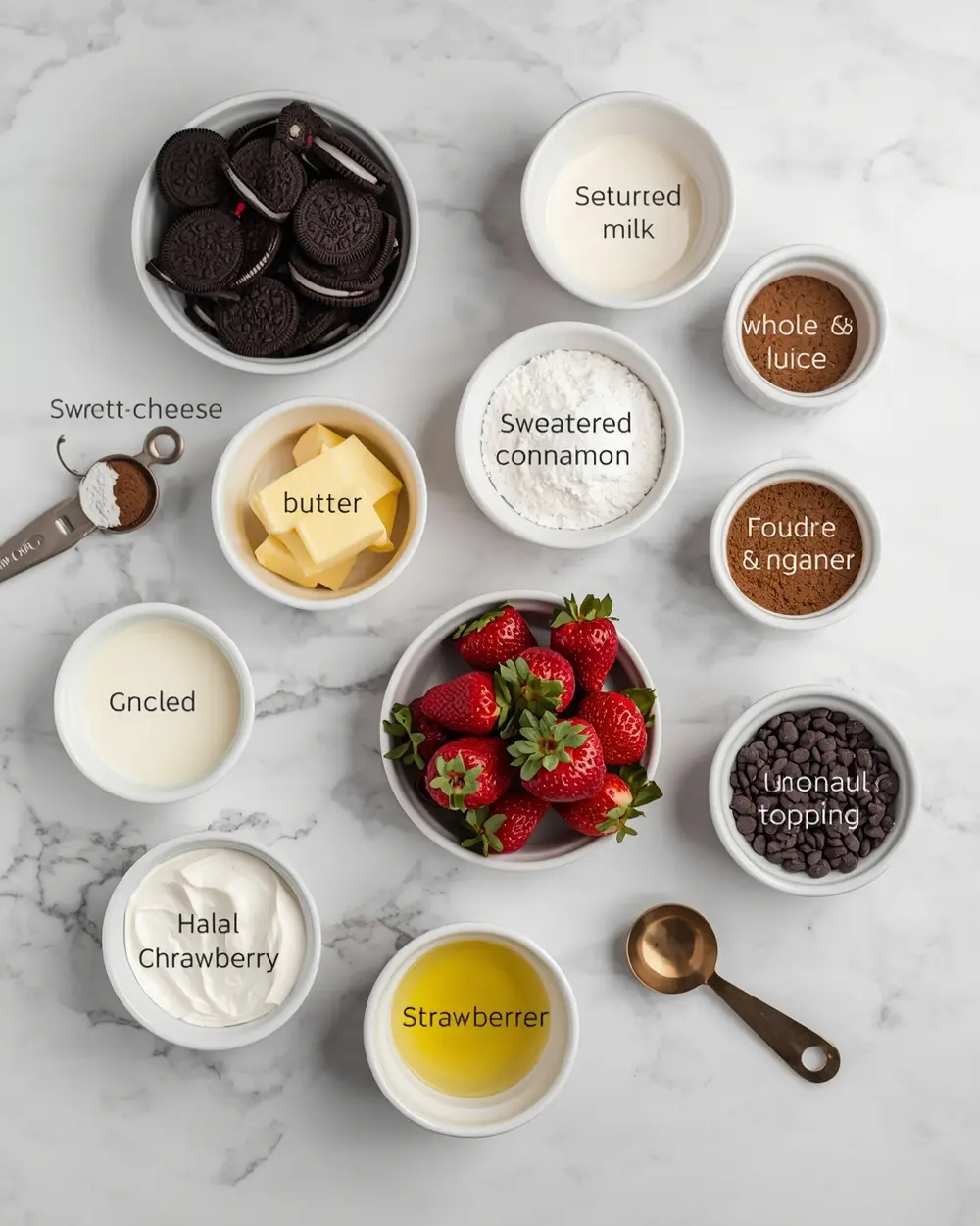 Ingredients for no bake oreo cheesecake cozy