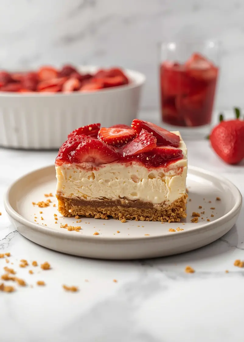 no bake strawberry cheesecake cozy ready to serve