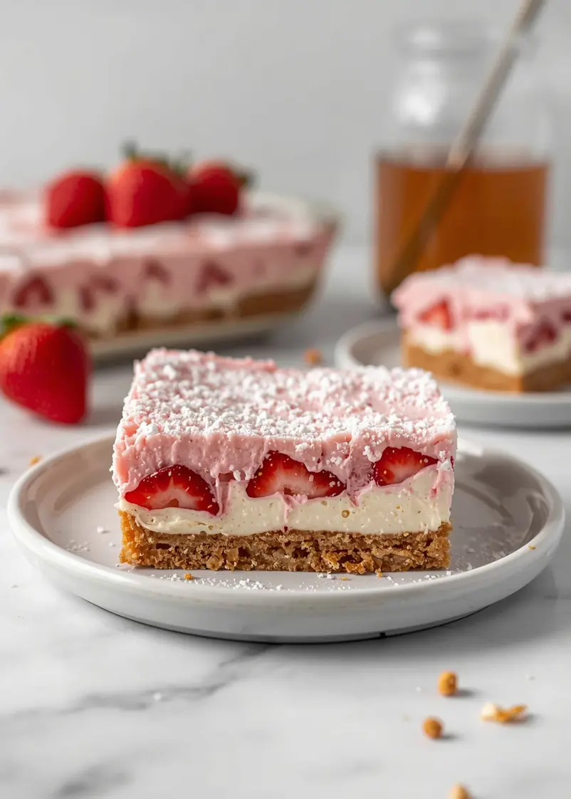 no bake strawberry cream bars cozy ready to serve