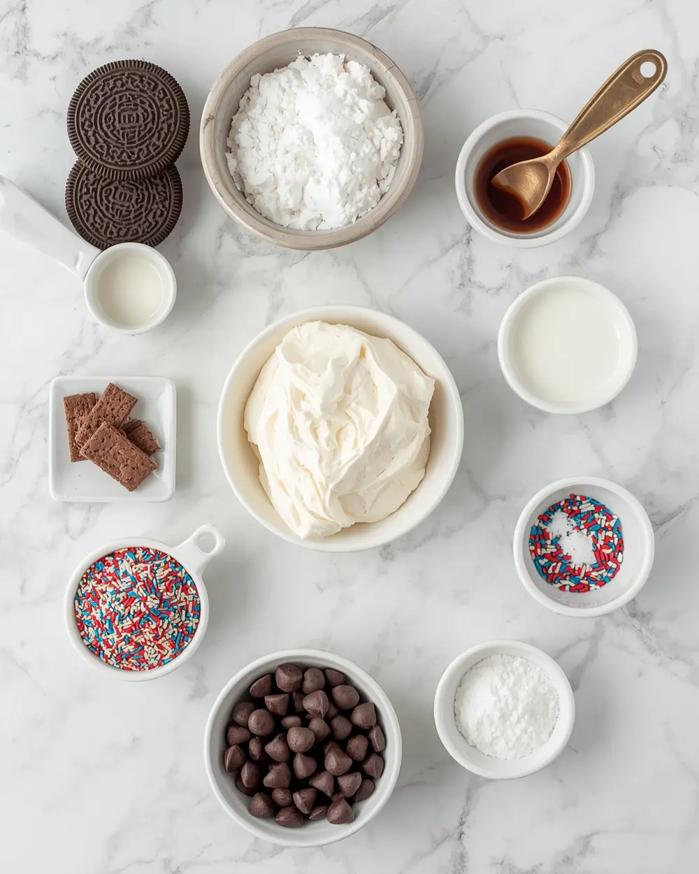 Ingredients for oreo truffles 4th july cozy
