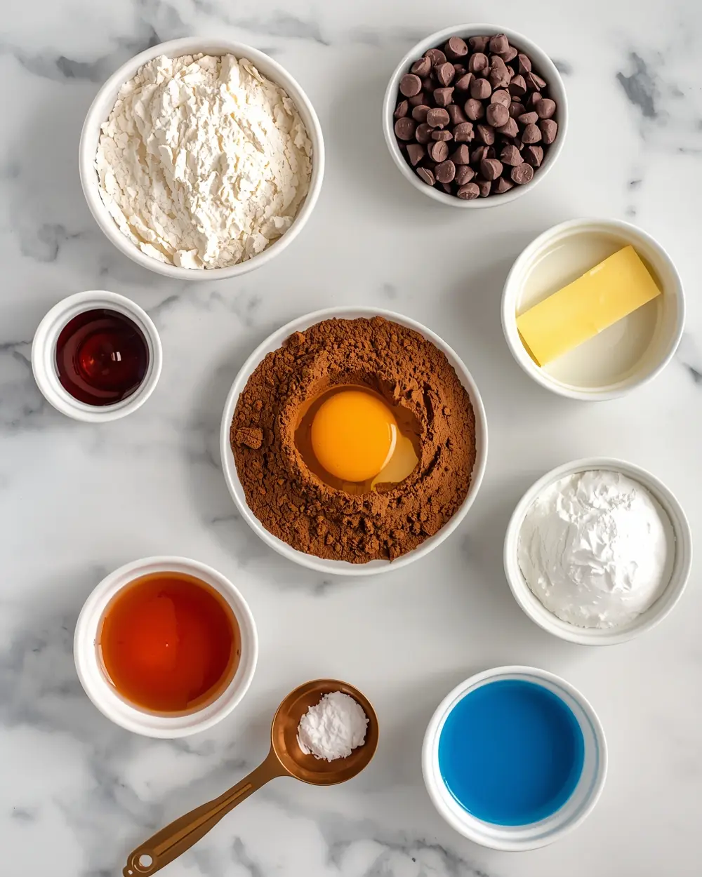 Ingredients for patriotic brownie bites cozy