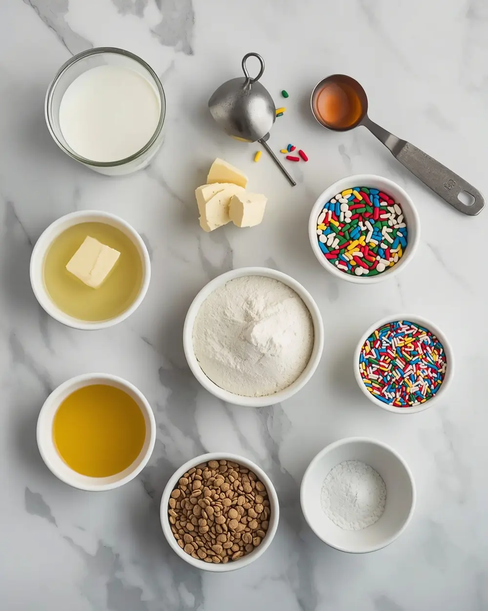 Ingredients for patriotic cake pops cozy