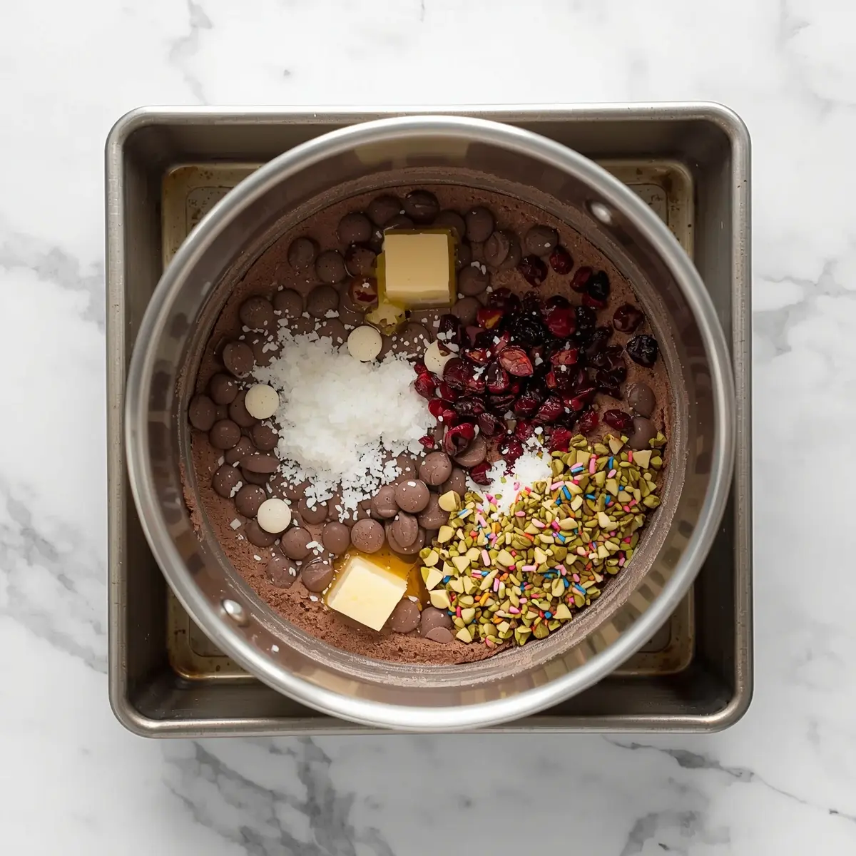 Cooking instructions for patriotic chocolate bark cozy