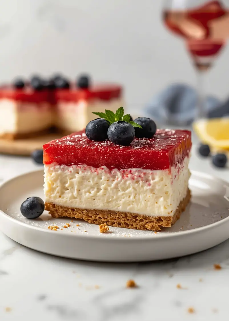patriotic no bake cheesecake cozy ready to serve