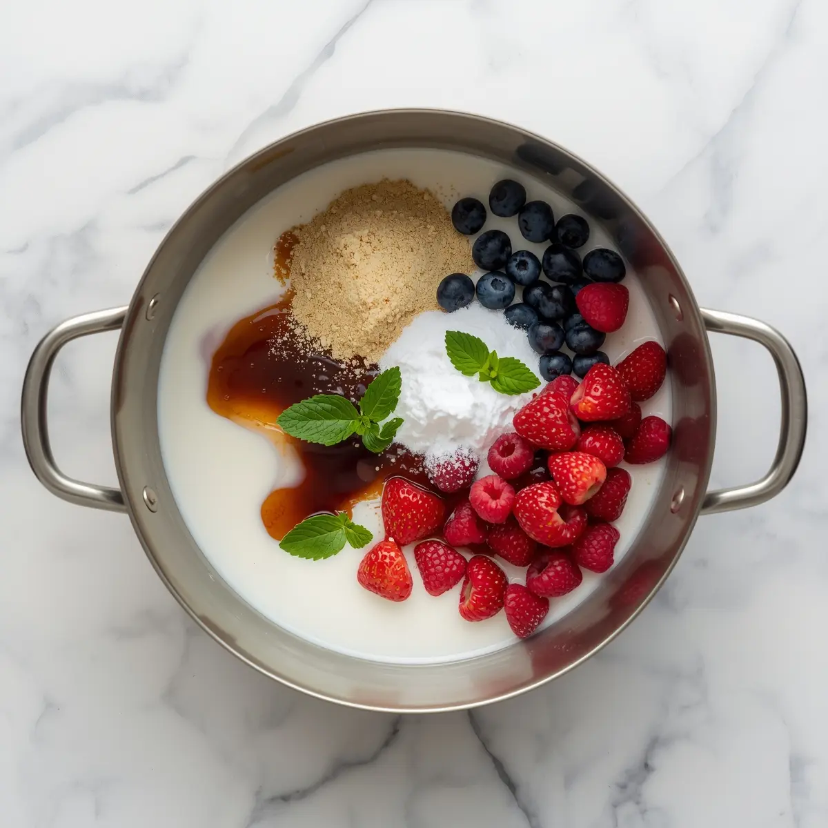 Cooking instructions for patriotic panna cotta cozy