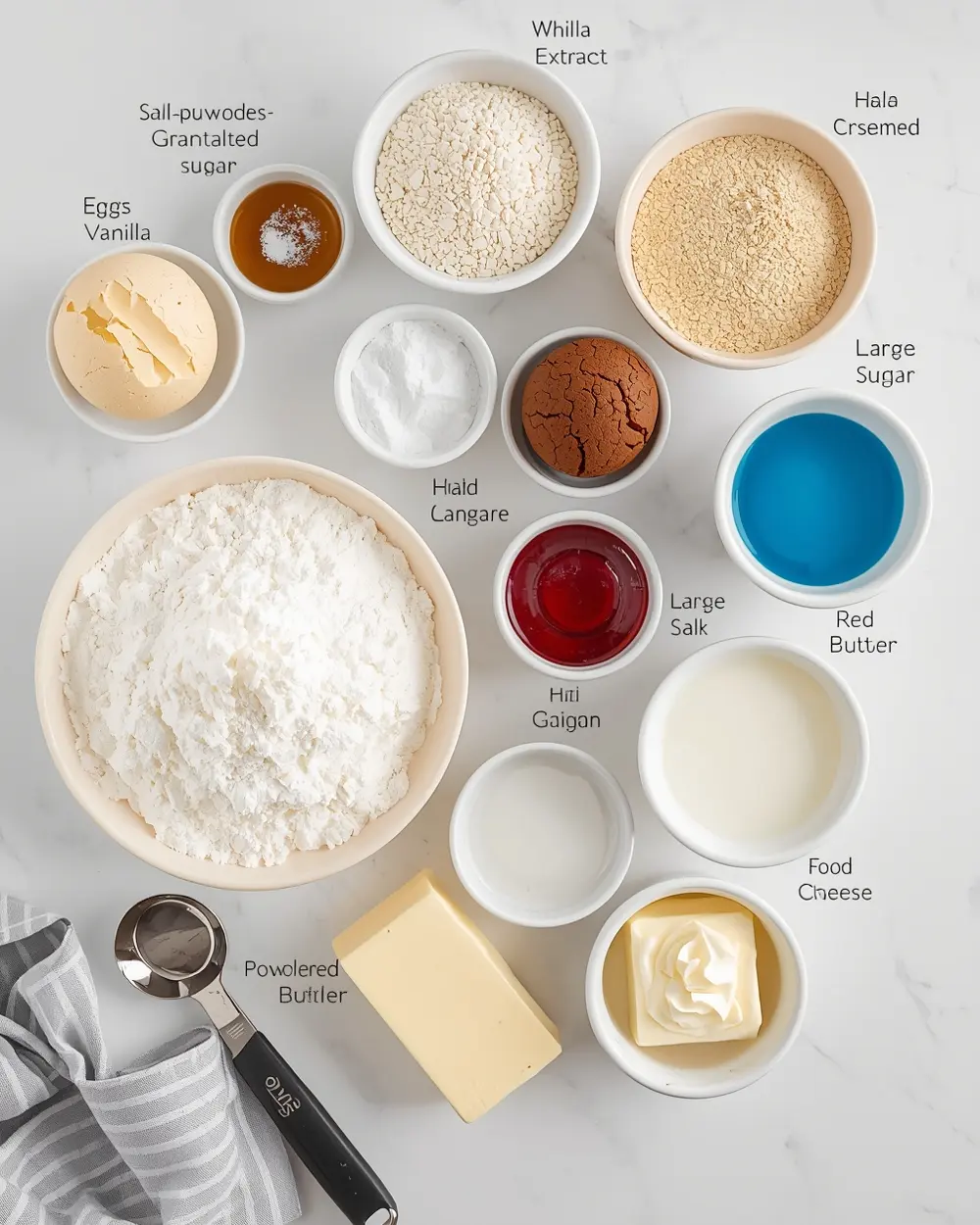 Ingredients for patriotic pull apart cupcakes cozy