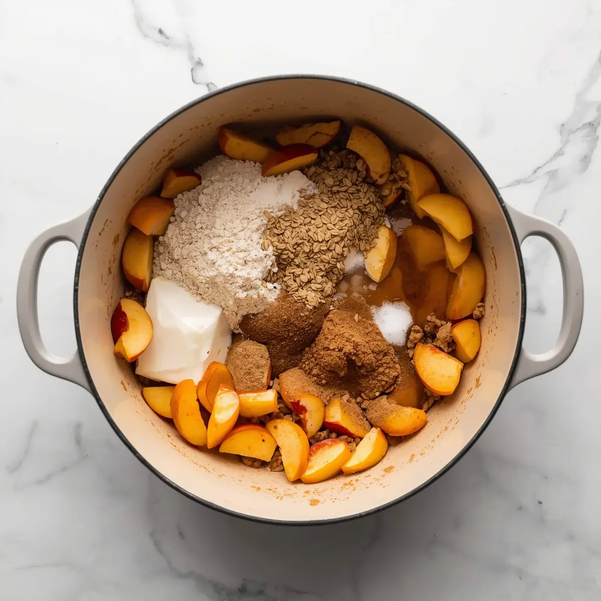 Cooking instructions for peach crumble oat cozy warm