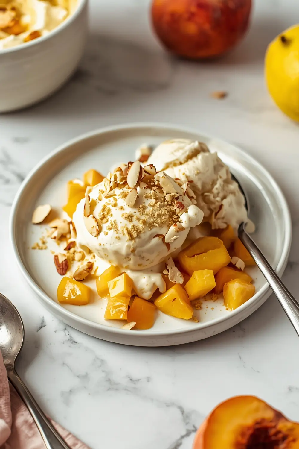 peach ice cream no churn cozy