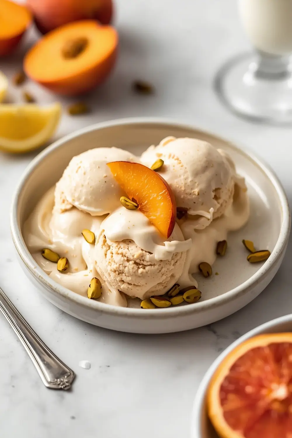 peach ice cream no churn cozy
